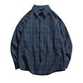 thumbnail image 1 of pstuiky camisas de manga larga para hombre, Camisa informal de manga larga con botones y cuello vuelto a cuadros para hombre Tops casuales para hombres xl, 1 of 8
