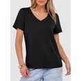 thumbnail image 5 of ANRABESS Womens Short Sleeve Tops Casual V Neck Wrinkle - Free Basic T Shirts Summer Cute Tee 2026 Spring Fashion Clothes Black X-Large, 5 of 7