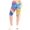 Tie Dye Blue Yellow, variant on Women's Plus Size Stretch Comfy Elastic Waist Workout Burmuda Leggings Short Pant