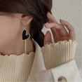 thumbnail image 5 of Noir asymmetric hollow love love earrings fashion minimalist earrings Woman, 5 of 5