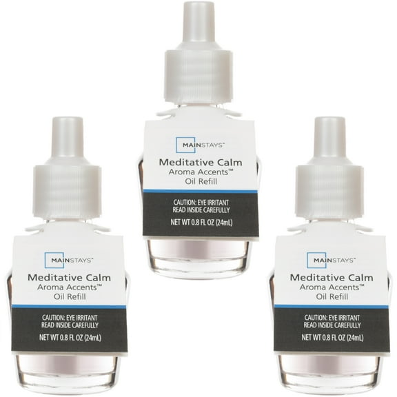 Mainstays Aroma Accents Oil Refill, Meditative Calm, 3pk