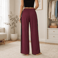 thumbnail image 4 of Aezemi Womens Summer Loose Drawstring Pants Elastic Waist Soft Comfy Palazzo Outdoor Casual Trousers Women Baggy Fashion Workout Walking All Match Bottoms with Pockets XL, 4 of 9