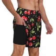 thumbnail image 2 of Fuzoiu Sweet Red Cherry Print Men's Swim Shorts,Quick-Dry Double-Layer Swim Trunks,Board Trunks,Beach Shorts Swimwear Bathing Suits-, 2 of 6