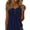 Navy, variant on Tank Tops for Women V Neck Strap Quarter Button Ruched Sleeveless Babydoll T-Shirts Casual Cami Tunic Blouses
