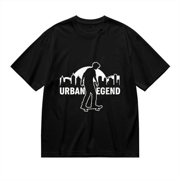 Black T Shirts for Men, Urban Legend, Skateboarder Print 1 Mens Graphic Tees, 24816144,S