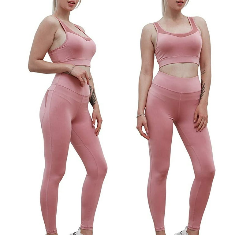 wodceeke Women's Workout Sets 5 PCS Yoga Clothing Athletic Tracksuit  Running Gym Winter Fitness Clothing (Pink, S) : : Clothing, Shoes  & Accessories