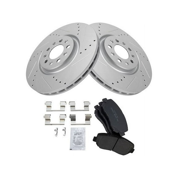 Front Brake Pad and Rotor Kit - Compatible with 2015 - 2017 Chrysler 200 2016