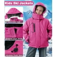thumbnail image 6 of Lavenicole Kids Girls Winter Ski Jacket Fleece Lined Windproof Waterproof Jackets Removable Hood, 6 of 7