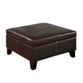 thumbnail image 1 of Bowery Hill Faux Leather Square Coffee Table Ottoman in Dark Brown, 1 of 3