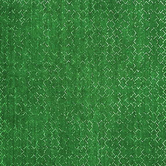Ahgly Company Indoor Square Oriental Green Industrial Area Rugs, 8' Square