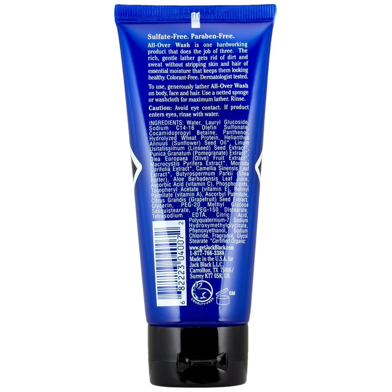 Jack Black All Over Wash For Face Hair Body 3oz Walmart