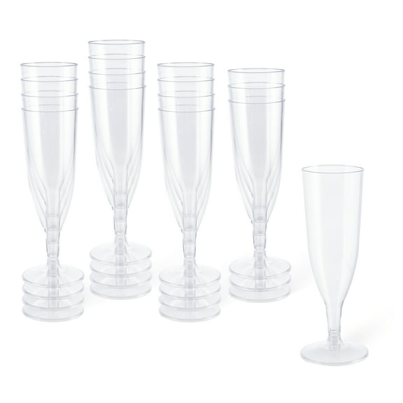 12 Packs: 16 ct. (192 total) 5oz. Plastic Champagne Flutes by Celebrate It