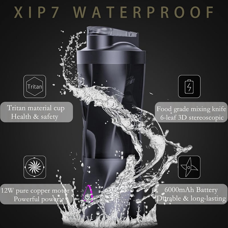 Portable Blender 700ML Travel Personal Size Blender for Juice Shakes Mini Fruit Juice Mixer USB Rechargeable White