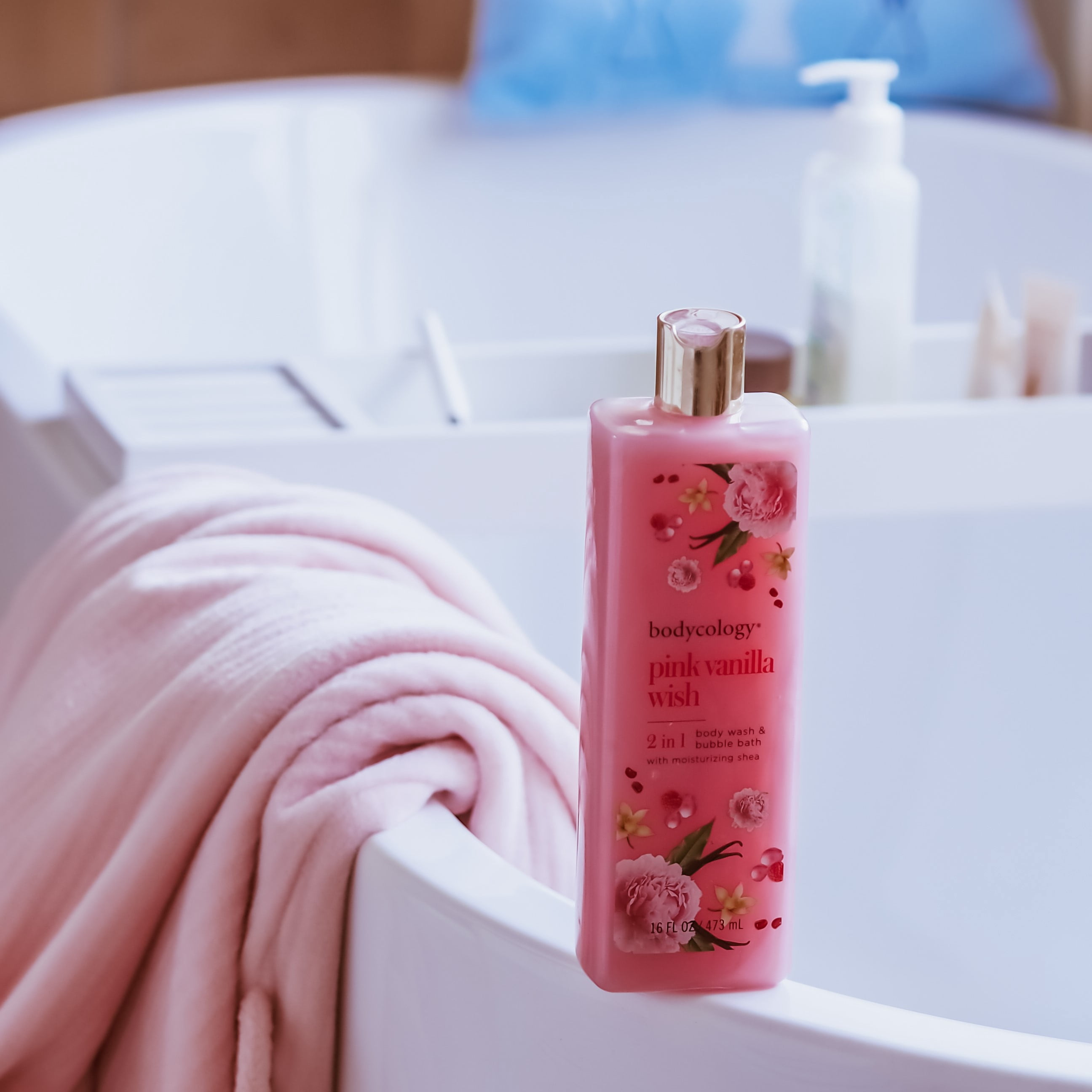 (3 pack) Bodycology Pink Vanilla Wish 2-in-1 Body Wash & Bubble Bath, 16 fl. oz.