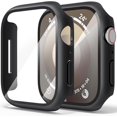 thumbnail image 1 of Yanonmyfd Funda rígidas para PC compatibles con Apple Watch Series 6 5 4 SE, funda protectora completa con protector de pantalla de vidrio templado para iWatch 40mm (Azul Marino), 1 of 16