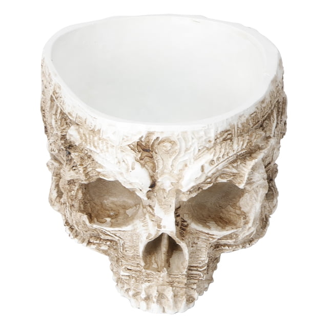 Soporte para flores, innovador cráneo de resina con forma de calavera, macetero con forma de cráneo, impulsado por el rendimiento
