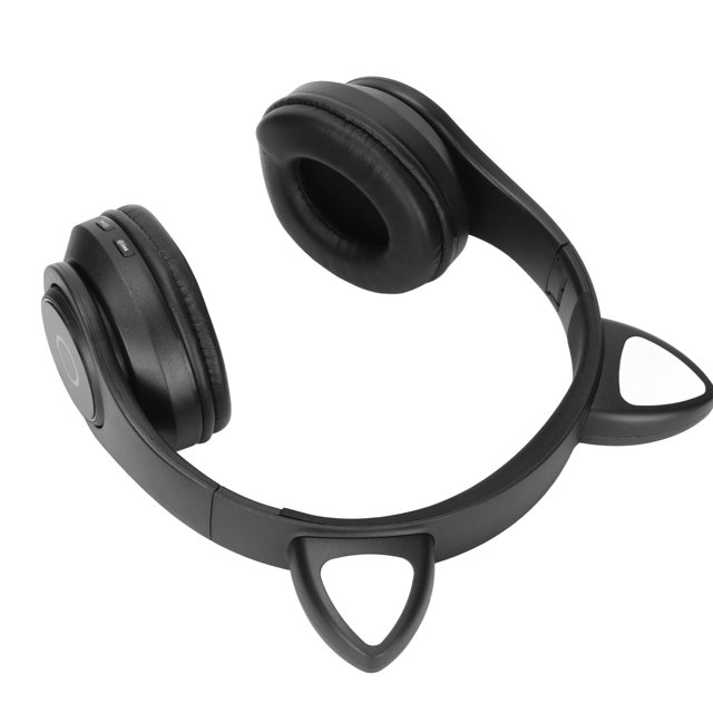 Headphone, USB Cat Ears LED Light Children Headest, Portable Foldable Retractable Strong Bass Explosion Earbuds, With Leather Earmuffs, Comfortable To Wear, Gift For Children