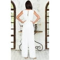 thumbnail image 5 of KOH KOH One Piece Sleeveless Cocktail Party Wide Leg Cute Casual Long Pant Suit Romper Playsuit Jumpsuit For Women Ivory White X-Small US 2-4 NT147, 5 of 6