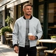 thumbnail image 5 of Men's Lightweight Bomber Jacket Causal Fashion Stylish Windbreaker Light Jacket Light, 5 of 6