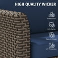 thumbnail image 4 of GAZEBETER 5-Piece Patio Furniture Set,3-Seater Sofa + Loveseat + 2 Single Chairs + Coffee Table,All-Weather PE Wicker with Thick Cushions,Waterproof and UV-Resistant(Blue), 4 of 11