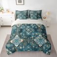 thumbnail image 2 of jejeloiu Retro Flowers 7 Pieces Bedding Comforter Set,Abstract Geometric Rhombus Full Bedding Set For Girls Kids Reversible, 2 of 8
