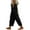 Black, variant on EDFBUYKRS Female Women Pants Casual Sweatpants Women Petite Pack Women Casual High Waist Pants Drawstring Capri Pants with Pockets Wide Leg Cropped Pants for Women S