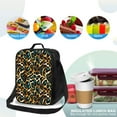 thumbnail image 4 of Pofeuu Teal Leopard Print Lunch Bag Women Insulated Lunch Box Reusable Leakproof Large Spacious Cooler Tote for Women Men, 4 of 7