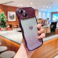 thumbnail image 2 of for iPhone 14 Case Curly Wave Frame Glitter Bling Design Cute Wavy Shiny Soft Silicone Cover, Camera Lens Protection Shockproof Protective Phone Case Cover for Women Girls, Darkpurple, 2 of 7