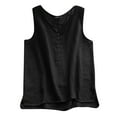 thumbnail image 3 of SNKSDGM Female Tank Top for Women Loose fit Xxl Spaghetti Strap Tank Top Pack Crop Women Summer Tank Loose Pleated Button Square Neck Sleeveless Top Curved Hem Flowy S, 3 of 4