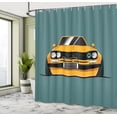 thumbnail image 4 of Ambesonne Race Car Shower Curtain, Vintage Automobile Front, 69"Wx75"L, Dark Cadet Blue and Orange, 4 of 4
