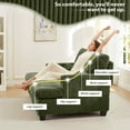 thumbnail image 6 of FFH Double Chaise Lounge Indoor, 61" Oversized Lounge Chair Sleeper Sofa Sectional, Corduroy Loveseat with Lumbar Pillows and Adjustable Backrests, Green, 6 of 16