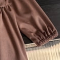 thumbnail image 5 of Coerni Toddler Baby Girls Corduroy Dress Kid Cotton Linen Long Sleeve Casual A Line Dresses Solid Swing Fall Tie Lace Ruffle Outfit, 5 of 6