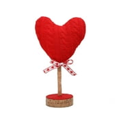 Way To Celebrate Valentine's Day Crocheted Heart Tabletop Decoration, Red