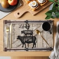 thumbnail image 2 of Vintage Farm Placemats Set of 8, Chicken Cow Pig Barn Door Board Non-Slip Place Mats Washable Table Mats for Kitchen Dining Table Decorations Indoor/Outdoor, 2 of 9