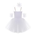 thumbnail image 2 of TiaoBug Girls Professional Ballet Leotards Tutu Dress Ballerina Swan Lake Competition Dancewear White 3-4, 2 of 7