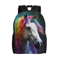 thumbnail image 1 of Fotbe Colorful Haired White Horse Mochila de Viaje para Laptop, Mochila Ejecutiva Delgada y Resistente 15.6", 1 of 8