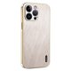 thumbnail image 1 of KADEM For iPhone 14 Pro Max Case Electroplating Silk Texture PU + TPU Phone Back Cover - Green, 1 of 5