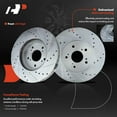 thumbnail image 2 of A-Premium Front and Rear Drilled and Slotted Disc Brake Rotors Compatible with Select Honda and Acura Models - Pilot 2003-2008, MDX 2001-2006, V6 3.5L, 4-PC Set, 2 of 8