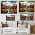 thumbnail image 4 of Designart "Orange Teal Mountains Majestic Peaks composition I" Landscapes Floater Framed Canvas Wall Art, 4 of 7