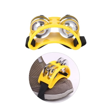 Yeacher Foot Tambourine Percussion Musical Instrument 2 Sets Metal Jingle Bell