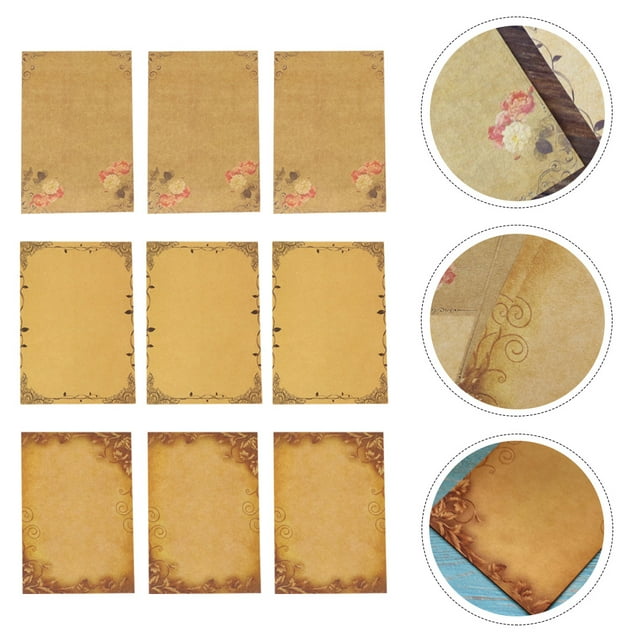 FUEENIRVA 48 Sheets Assorted Color Retro Stationary Paper European Style Lace Writing Paper