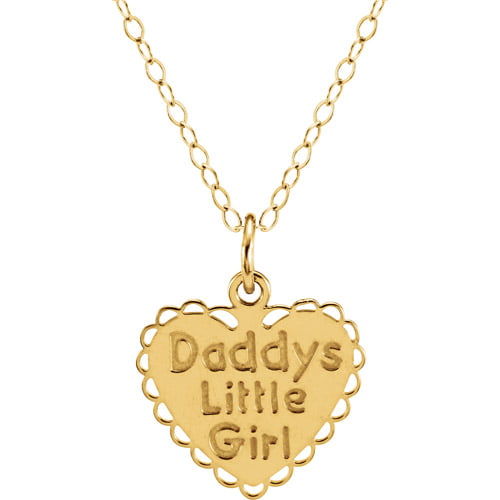 14k Yellow gold for boys or girls Daddys Girl Pendant 15 In Chain 5.5x27.5mm