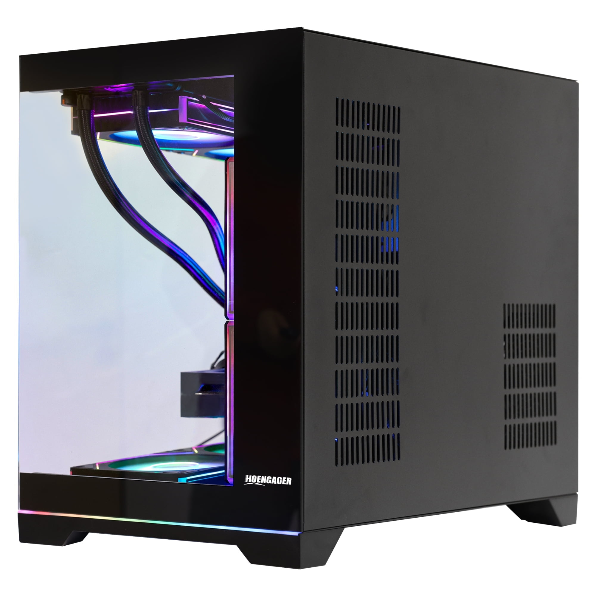 Hoengager Gaming PC AMD Ryzen 5 9600X Geforce RTX 5060 Ti 8G 32GB DDR5 RAM 1TB PCIe SSD 850W 80 Plus PSU, 360 AIO RGB Liquid Cooling Windows 11 -Black