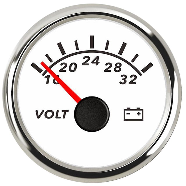 52mm Car Voltmeter 8-16 / 16-32 Volts Waterproof With Red Backlight Digital Voltmeter For Car Marine Boat Boost Alarm Dropship