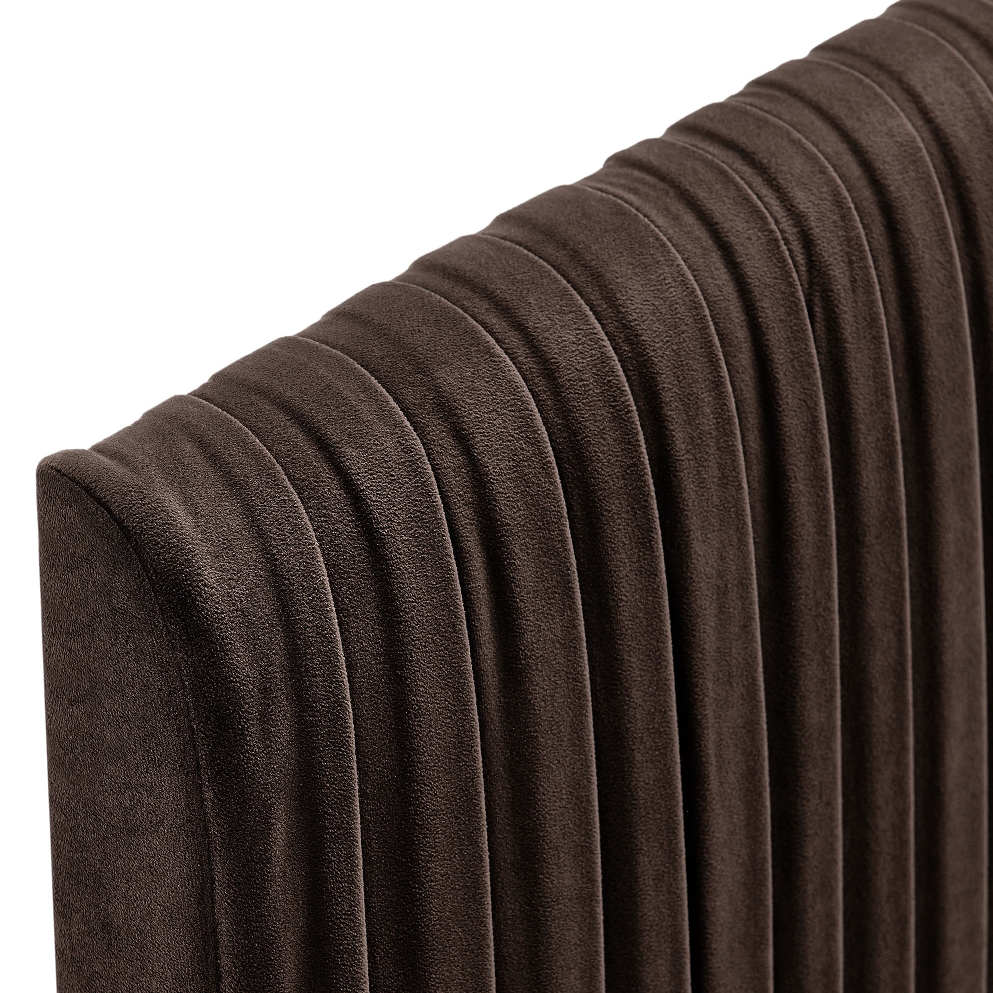 Eloise Stain-Resistant Performance Velvet Queen Headboard in Chocolate Brown