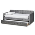 thumbnail image 2 of Baxton Studio Jona Gray Velvet Upholstered Twin Size Daybed with Trundle, 2 of 10