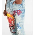 thumbnail image 5 of GFTD LA Los Angeles Men's Iris Skinny Fit Painted Skull Distressed Ripped Jeans (34, Blue), 5 of 5