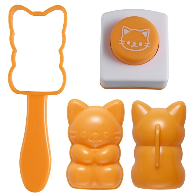 Molde de arroz en forma de gato Molde Onigiri Molde de sushi Molde con relieve de algas tostadas Juego de utensilios de cocina DIY
