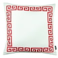 thumbnail image 2 of Decorative Single Throw Pillow Cover Greek Key 18" x 18" White & Red Square for Couch, Bedding, 2 of 4
