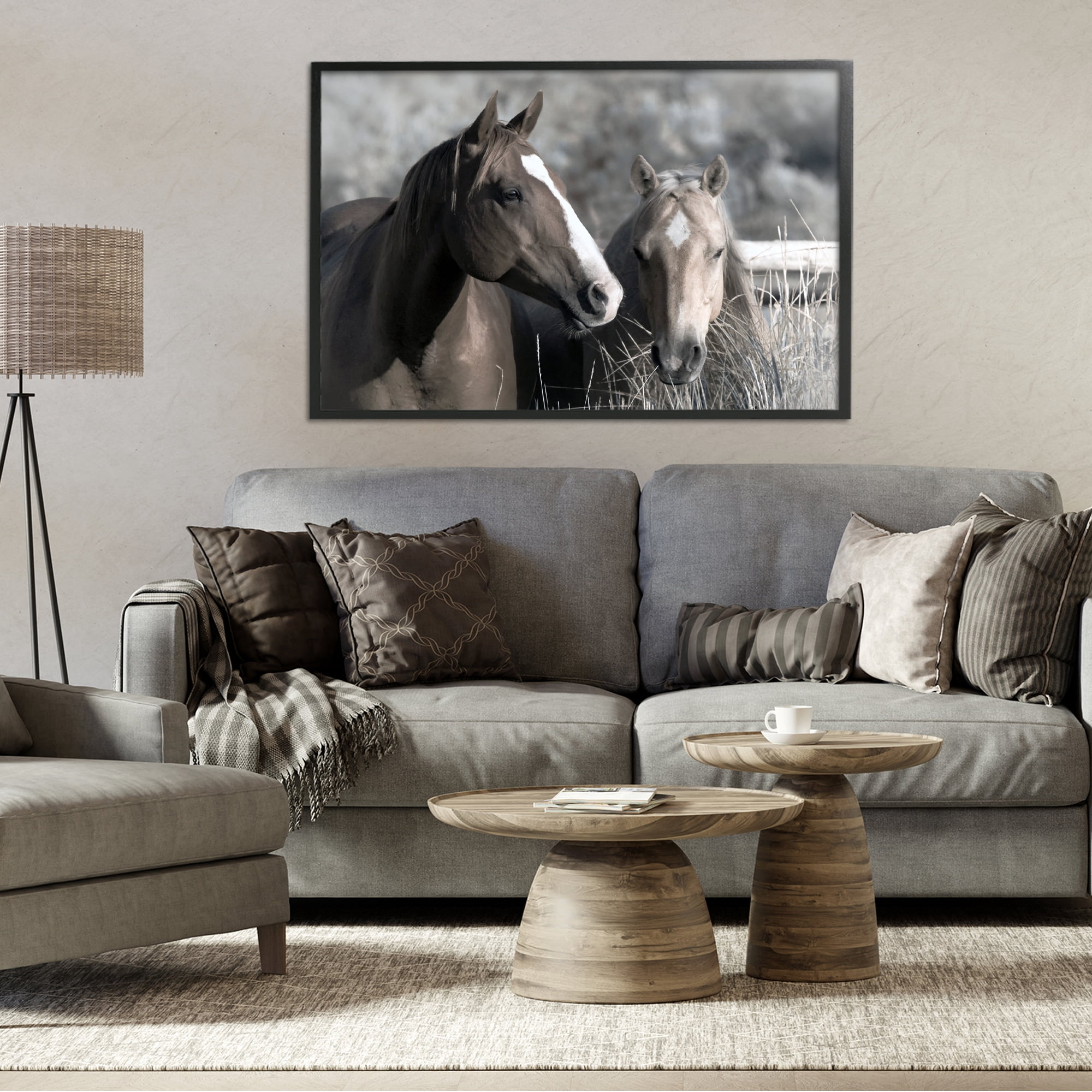 Stupell Industries Content Horses In Pasture Black Framed Giclee Art, design by Danita Delimont
